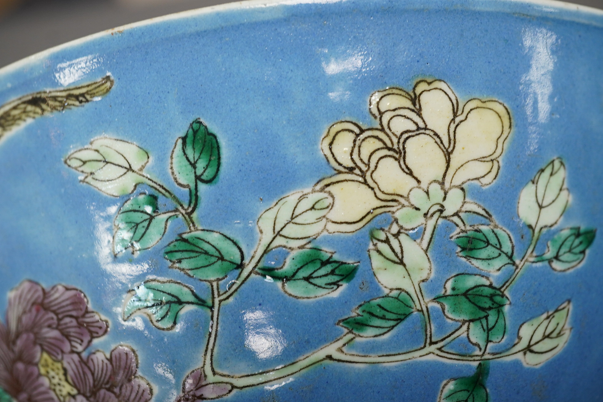 An unusual Chinese famille verte bowl, Guangxu mark, probably Republic Period